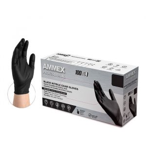 Gloveworks Black Nitrile PF Exam Gloves