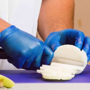 Gloveworks Blue Vinyl PF Ind Gloves - Image 3