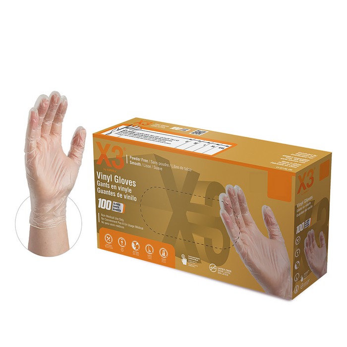 X3 Clear Vinyl PF Ind Gloves