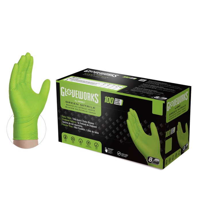 Green Nitrile gloves