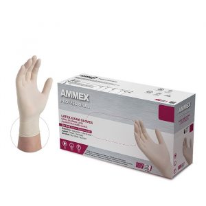 AMMEX Professional Ivory Latex PF Exam Gloves