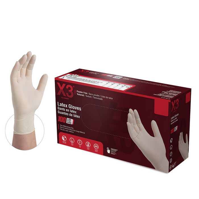 X3 Ivory Latex PF Ind Gloves